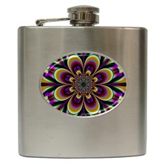 Abstract Flower Artwork Art Hip Flask (6 Oz) by Sudhe