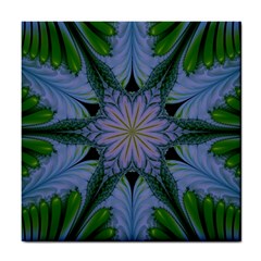 Abstract Flower Artwork Art Green Tile Coasters