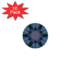 Abstract Flower Artwork Art Green 1  Mini Buttons (10 Pack) 