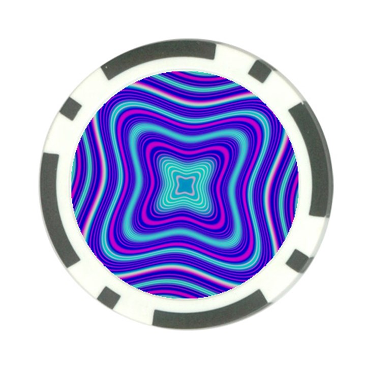 Abstract Artwork Fractal Background Blue Poker Chip Card Guard