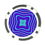 Abstract Artwork Fractal Background Blue Poker Chip Card Guard Back