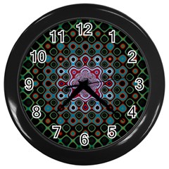 Digital Art Background Colors Wall Clock (black)