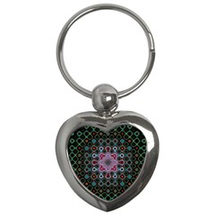 Digital Art Background Colors Key Chain (heart)