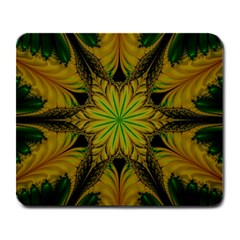 Abstract Flower Artwork Art Green Yellow Large Mousepads