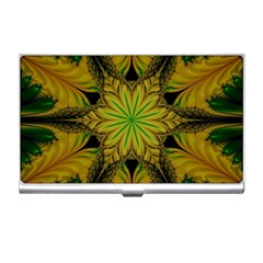 Abstract Flower Artwork Art Green Yellow Business Card Holder