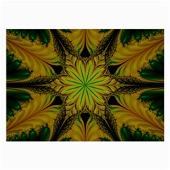 Abstract Flower Artwork Art Green Yellow Large Glasses Cloth (2 Sides)