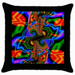 Abstract Fractal Artwork Colorful Throw Pillow Case (black)