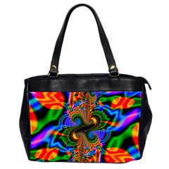 Abstract Fractal Artwork Colorful Oversize Office Handbag (2 Sides) by Sudhe