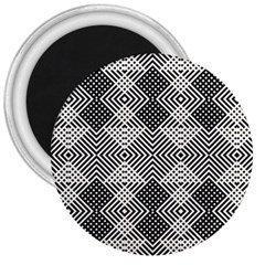 Monochrome Geometric Herringbone Seamless Pattern Vector 3  Magnets