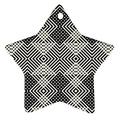 Monochrome Geometric Herringbone Seamless Pattern Vector Ornament (star)