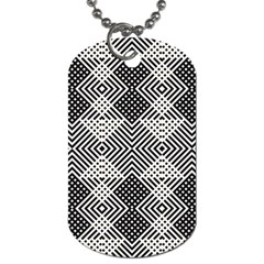 Monochrome Geometric Herringbone Seamless Pattern Vector Dog Tag (one Side)