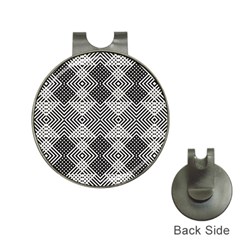 Monochrome Geometric Herringbone Seamless Pattern Vector Hat Clips With Golf Markers