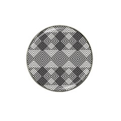 Monochrome Geometric Herringbone Seamless Pattern Vector Hat Clip Ball Marker (4 Pack)