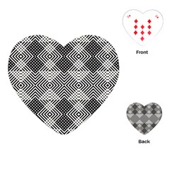 Monochrome Geometric Herringbone Seamless Pattern Vector Playing Cards Single Design (heart)