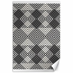 Monochrome Geometric Herringbone Seamless Pattern Vector Canvas 24  X 36 