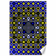 Digital Art Background Yellow Blue Canvas 12  X 18 