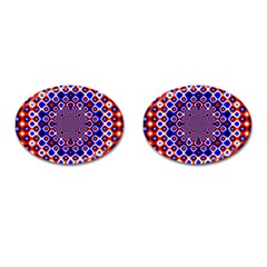 Digital Art Background Red Blue Cufflinks (oval)