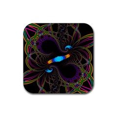 Fractal Artwork Abstract Background Rubber Coaster (square) 