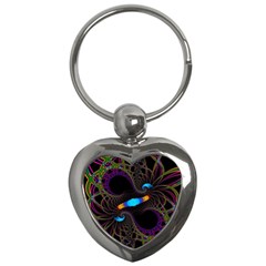 Fractal Artwork Abstract Background Key Chain (heart)