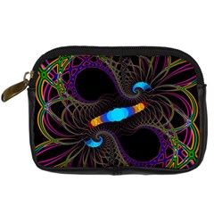 Fractal Artwork Abstract Background Digital Camera Leather Case by Sudhe