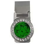 Background Texture Design Geometric Green Black Money Clips (CZ)  Front