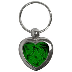 Background Texture Design Geometric Green Black Key Chain (heart)