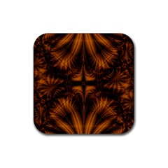 Background Pattern Yellow Gold Black Rubber Coaster (square) 