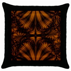 Background Pattern Yellow Gold Black Throw Pillow Case (black)