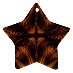 Background Pattern Yellow Gold Black Star Ornament (two Sides)