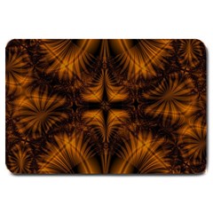 Background Pattern Yellow Gold Black Large Doormat 