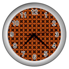 Background Texture Design Geometric Wall Clock (silver)