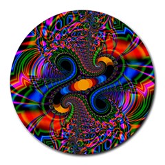Abstract Fractal Artwork Colorful Round Mousepads