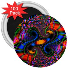 Abstract Fractal Artwork Colorful 3  Magnets (100 Pack)