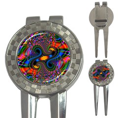 Abstract Fractal Artwork Colorful 3-in-1 Golf Divots