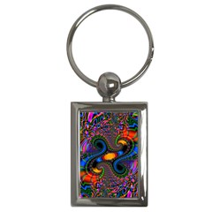 Abstract Fractal Artwork Colorful Key Chain (rectangle)