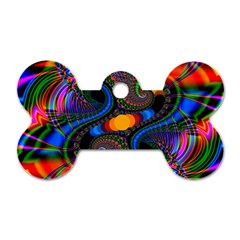 Abstract Fractal Artwork Colorful Dog Tag Bone (one Side)