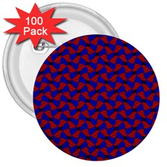 Background Texture Design Geometric Red Blue 3  Buttons (100 Pack) 