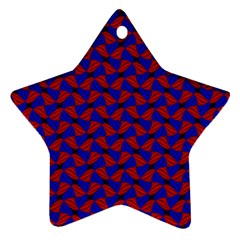 Background Texture Design Geometric Red Blue Star Ornament (two Sides)