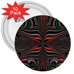Abstract Art Fractal Art Pattern 3  Buttons (10 Pack) 