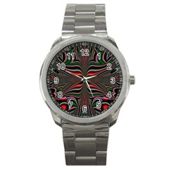 Abstract Art Fractal Art Pattern Sport Metal Watch