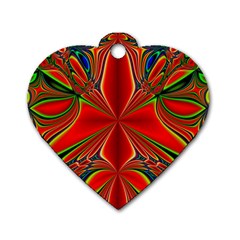 Abstract Abstract Art Fractal Dog Tag Heart (two Sides) by Sudhe