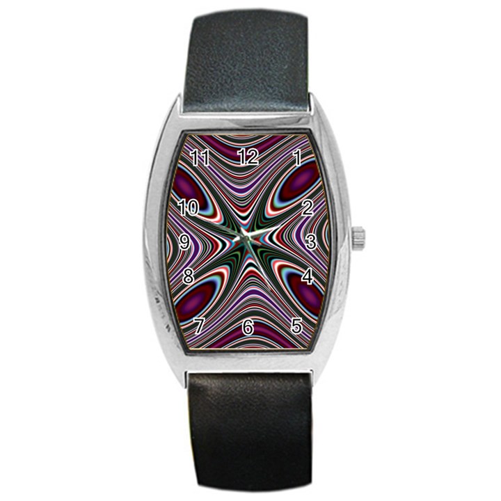 Abstract Artwork Fractal Background Barrel Style Metal Watch