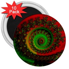 Abstract Fractal Pattern Artwork Art 3  Magnets (10 Pack) 