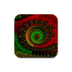 Abstract Fractal Pattern Artwork Art Rubber Coaster (square) 