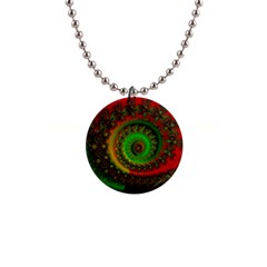 Abstract Fractal Pattern Artwork Art 1  Button Necklace