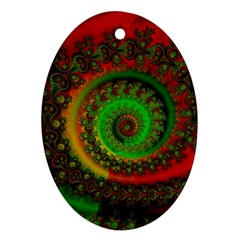 Abstract Fractal Pattern Artwork Art Oval Ornament (two Sides)