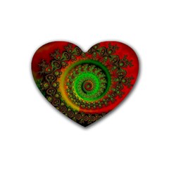 Abstract Fractal Pattern Artwork Art Heart Coaster (4 Pack) 