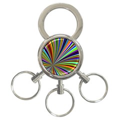 Background Design Pattern Colorful 3-ring Key Chain