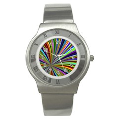 Background Design Pattern Colorful Stainless Steel Watch