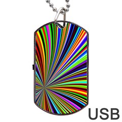 Background Design Pattern Colorful Dog Tag USB Flash (One Side)